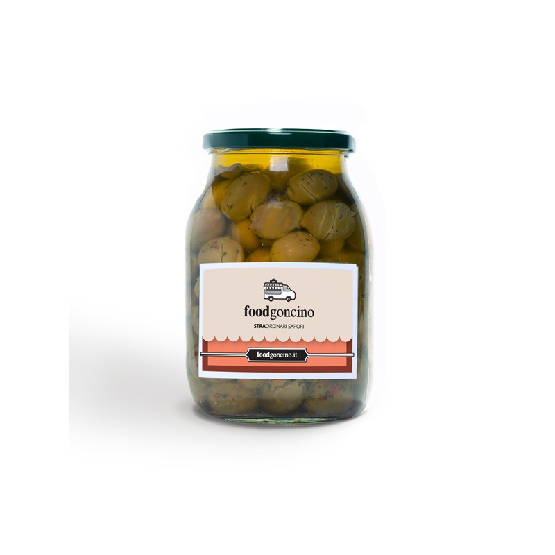 Olive condite e schiacciate greche Foodgoncino